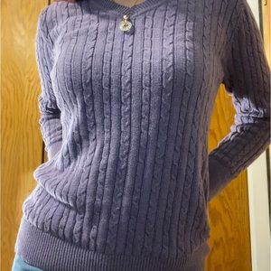 womens purple long sleeve knit sweater
